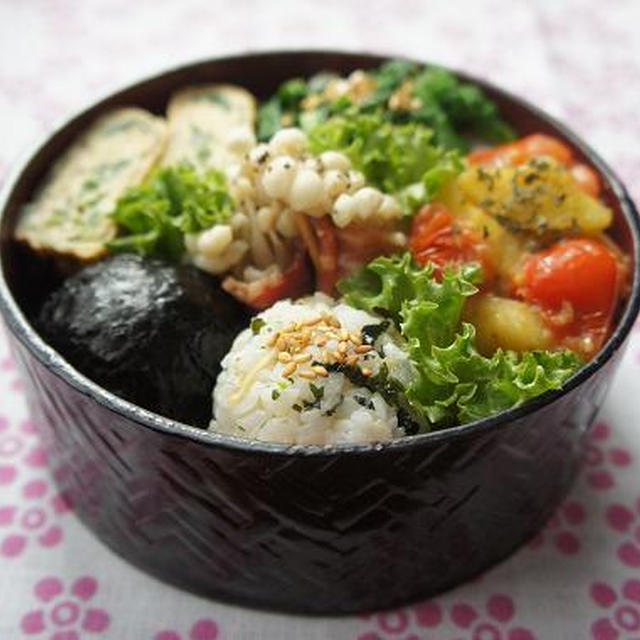 お弁当×菜の花とほたての柚子胡椒和え+ポストが開きました♪