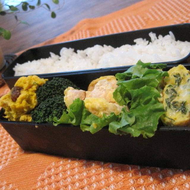 ささみのピカタと彩り野菜弁当♪