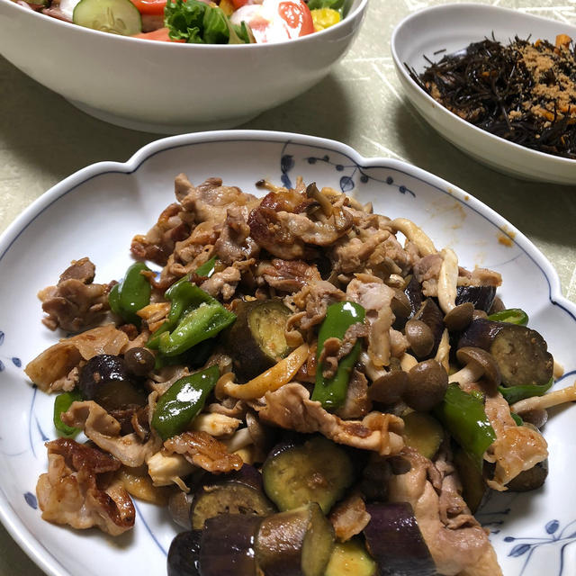 今日のレシピ♡ナスと豚肉の味噌炒め