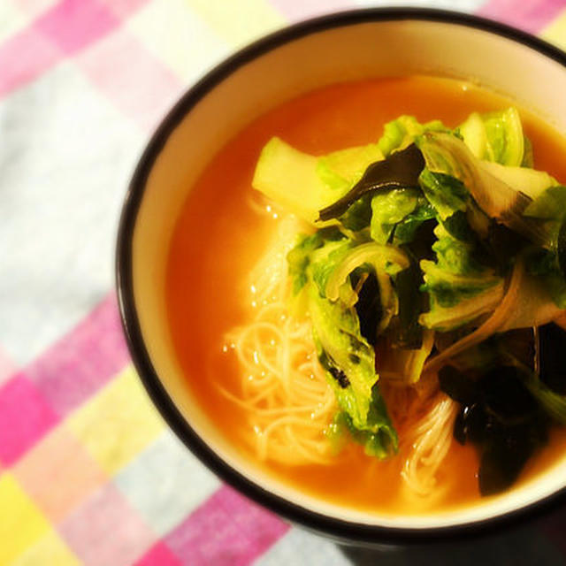 夜中のビーフン醤油ラーメン〜アトピーケアレシピ、肌荒れ、体質改善〜