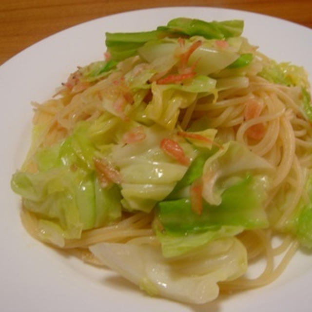 小えびとキャベツの春待ちパスタ。