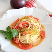 パッションフルーツとトマトの冷製パスタ