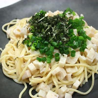 マ・マー早ゆでパスタで作る、「しゃきしゃき！たらこクリームのれんこんパスタ」♪