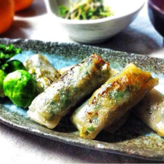 生春巻きの皮で棒餃子