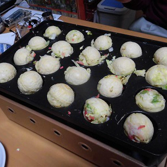 新しいたこ焼き器で・・・たこパー♪