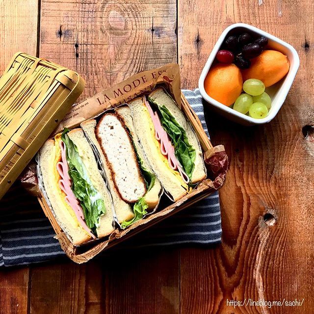 息子のサンドイッチ弁当♡【#お弁当#サンドイッチ】
