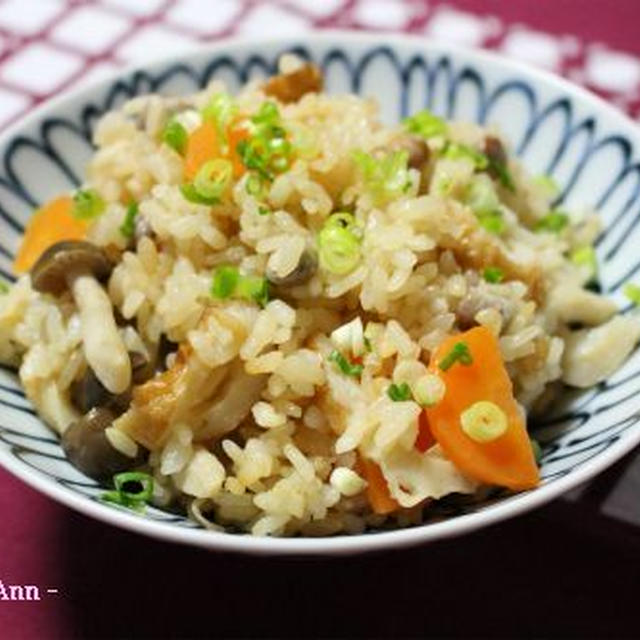 福豆で☆キノコとちくわの炊き込みご飯♪(作レポ)