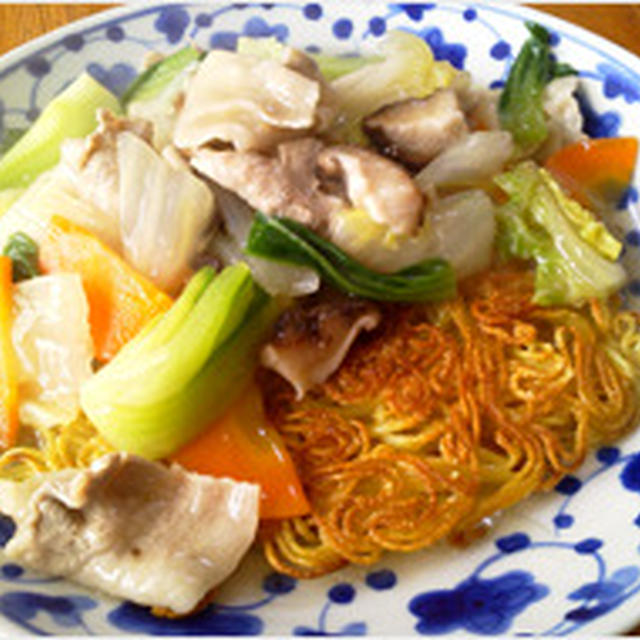 残り物であんかけ焼きそば