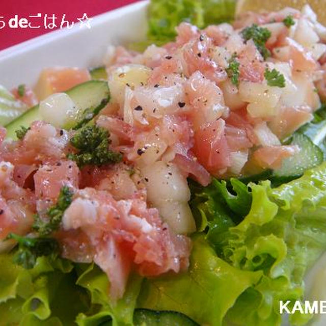 葉野菜の刻み生ハムドレッシング♪簡単美味しい?☆