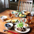 和風ひとくちステーキ定食。とうもろこしの天ぷら。カフェmarchへ。