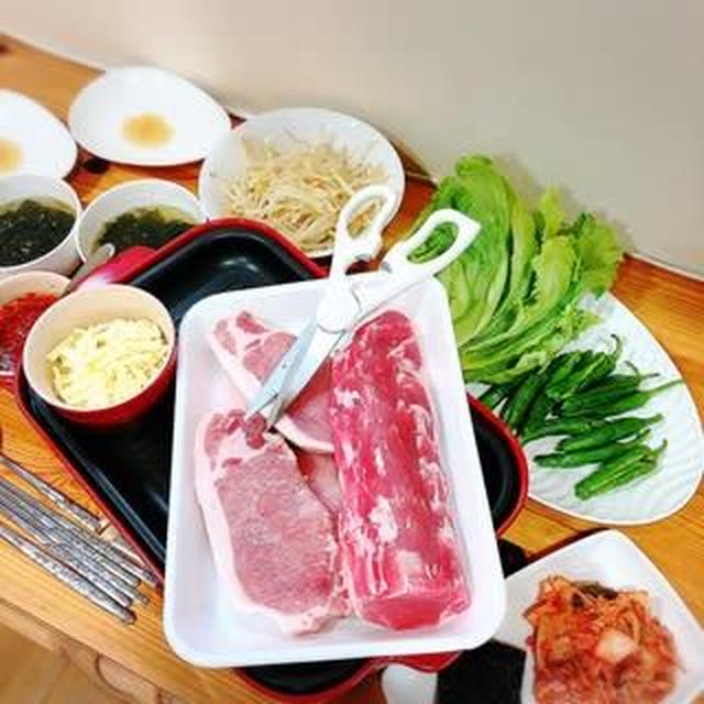 …肉臭まみれ（爆）　～ホットプレートdeサムギョプサル♡～