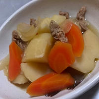 追いがつおで定番うま肉じゃが、お鍋の残り。