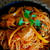 サフラン香る♪パエリア風鶏肉とナスのトマトパスタ
