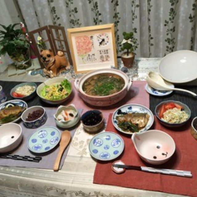 七草雑炊とサバの味噌煮