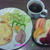 Good－morning ラビっ子のミックスパン＆フルーツ盛りもりヨーグルト＆野菜～じゃよ♪