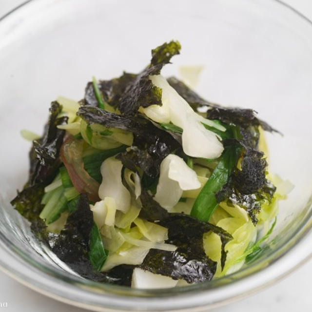 もりもり食べられる茹で野菜のナムル韓国のり和えのレシピ