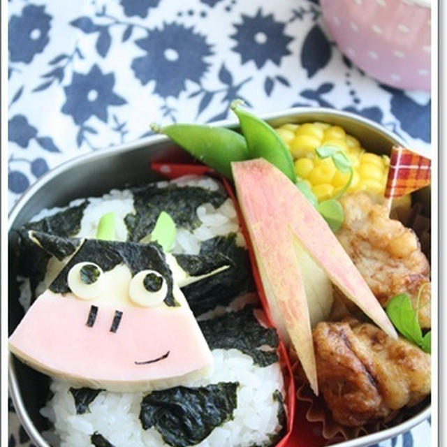 【作り方】６Ｐチーズでウシ君弁当