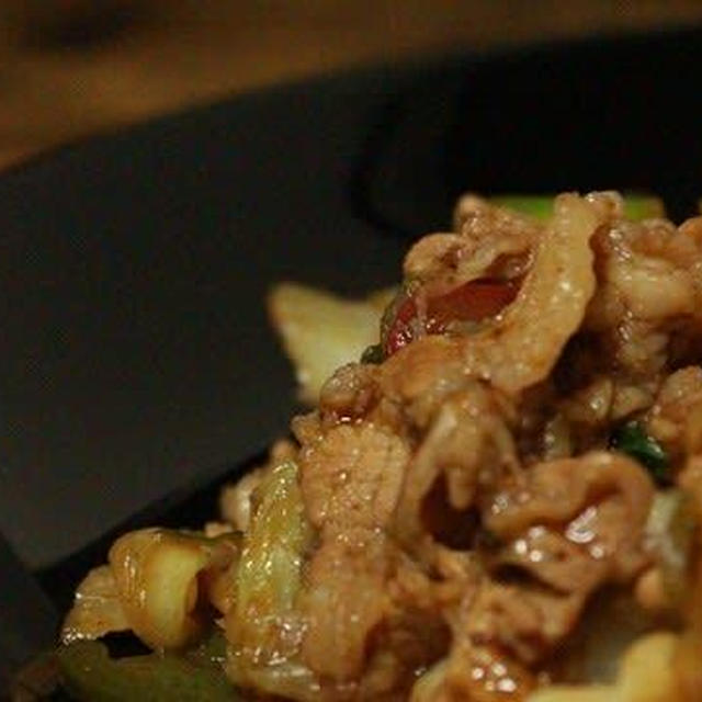 息子作「回鍋肉」