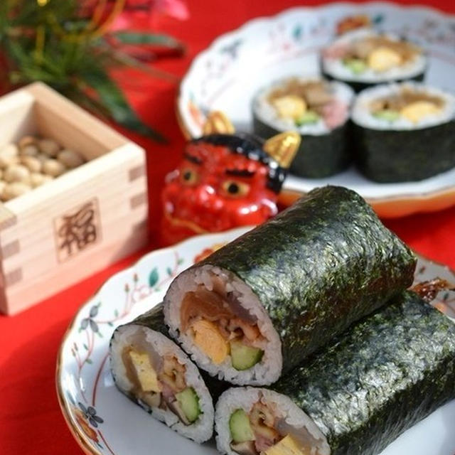節分　恵方巻きレシピと巻き寿司の巻き方