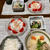 新玉ねぎとトマトのかつお節かけと残りの肉じゃが