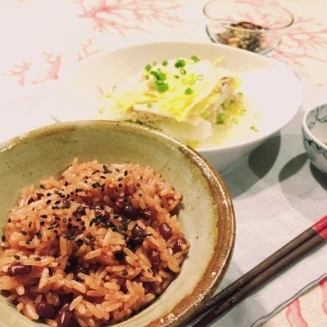 簡単！小豆を茹でて・・もっちりお赤飯