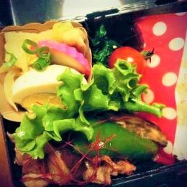 *茄子と豚肉のスタミナ弁当。