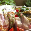 ワンプレートランチ〜マリネした鶏肉のグリル、ナスと卵の炒め物