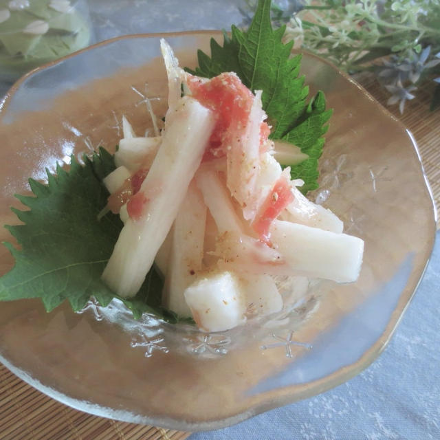 箸休めやおつまみにも☆長芋の♫梅らっきょう和え