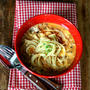 Spaghetti in Mushroom Paprika Soupマッシュルームパプリカスープパスタ