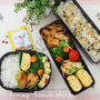 幼稚園＆旦那弁当＊鶏むねめんつゆ炒め、カブトムシ二世
