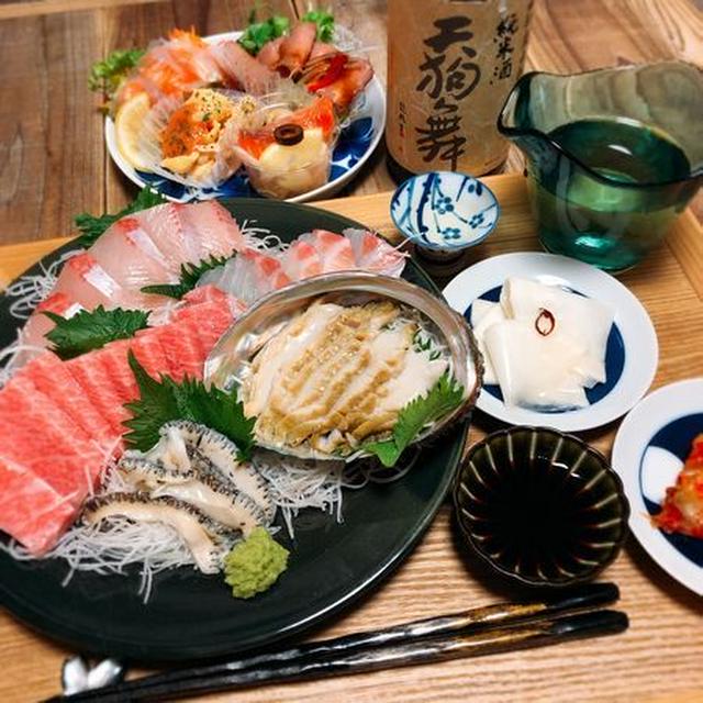 ２０１９最初の晩餐は日本酒で　～贅沢お造りとちょっとしたおつまみと