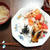 夏秋トマトと鶏胸肉と長芋の炒めもの、梅風味。