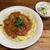 鶏肉のトマトソース煮リメイクパスタ