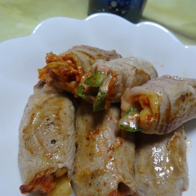 巻いておしゃれに！豚キムチロール
