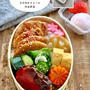 【男子高校生弁当】みそ焼豚丼＆さけのチリソース弁当　ミニ大福付き