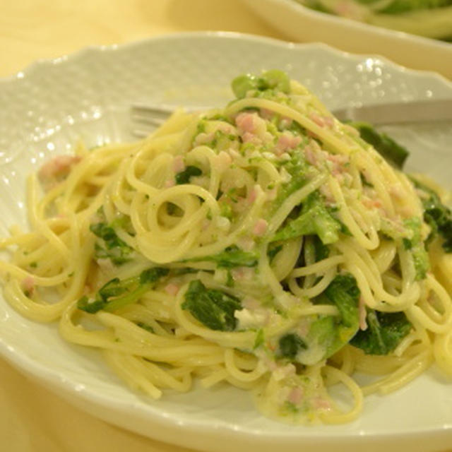 ♪15分で簡単！★菜の花パスタ★オイル系＋クリーム少々♪