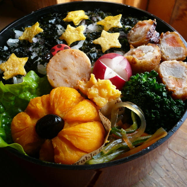 豚ばら巻き弁当＆彩りサラダ♪