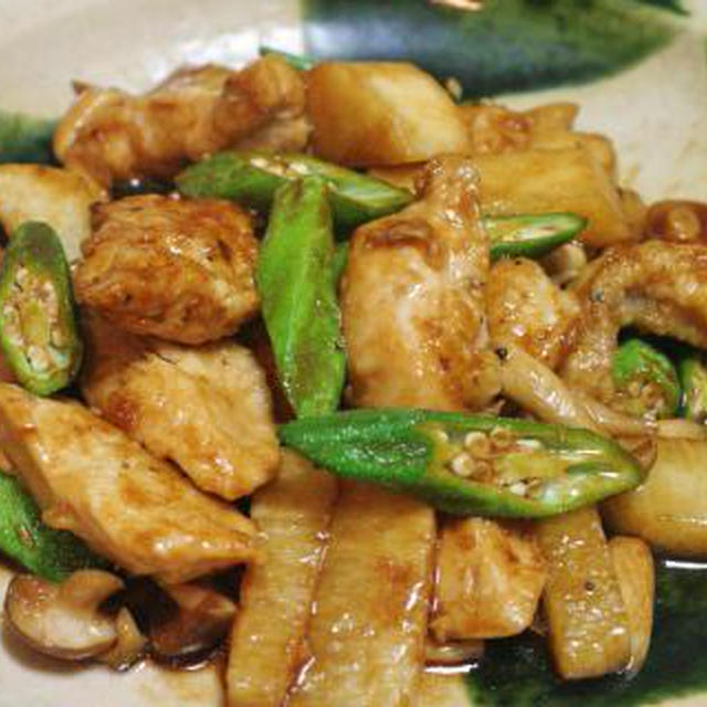 しっかりおつまみ　＜チキンと野菜のこってりオイスターソース炒め＞