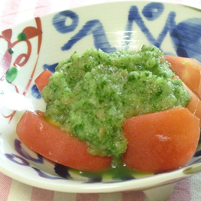 きゅうりの食べるドレッシングでトマトサラダ