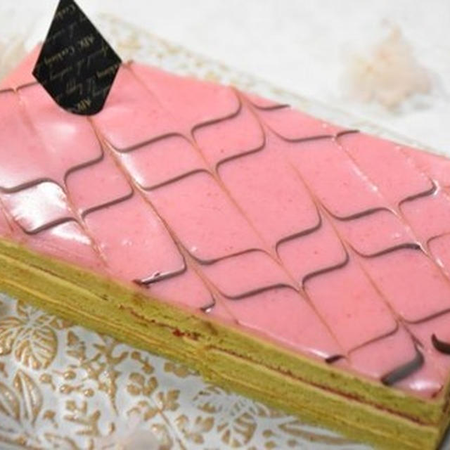 【ABCクッキング】ラズベリーとピスタチオのオペラ