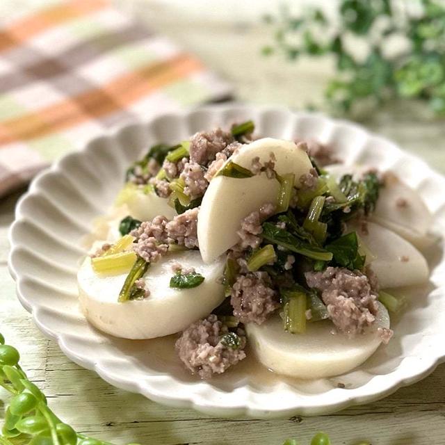 【レンジで！】カブとひき肉の和風ドレッシング蒸し