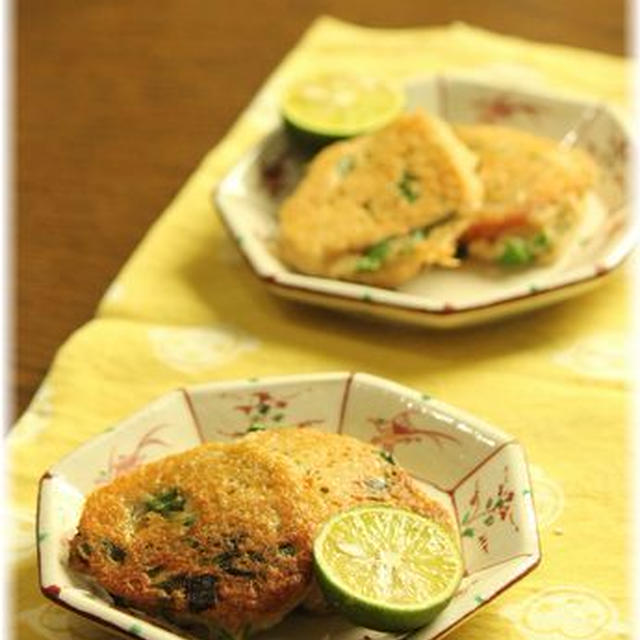 お醤油大和芋の落とし焼き。　と献立。