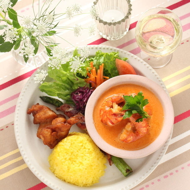 「オマール海老のビスク仕立て」「丹波ワイナリー」