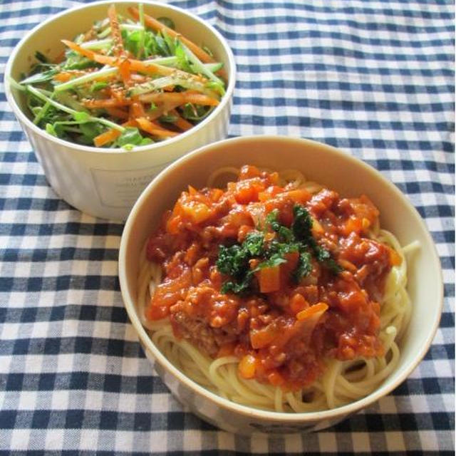 3・13　ミートソースパスタのお弁当