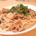 秋っぽい。レンコン和風パスタ｜撮影や新プロジェクトの準備