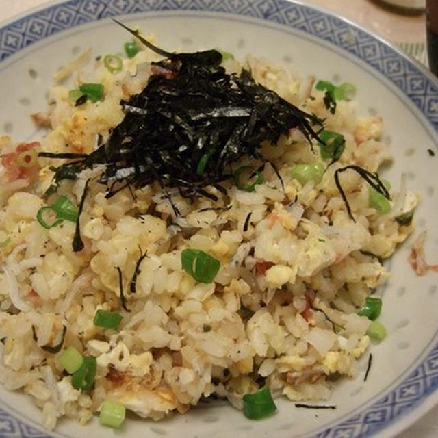 野菜がたっぷり中華、炒飯は梅とシラスで～♪