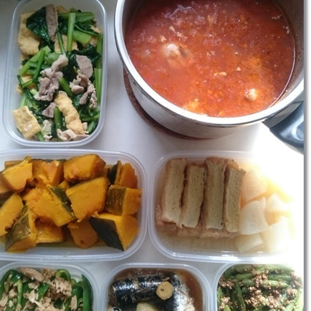今週の常備菜☆ダンナさんが作ったものと私が作ったもの。
