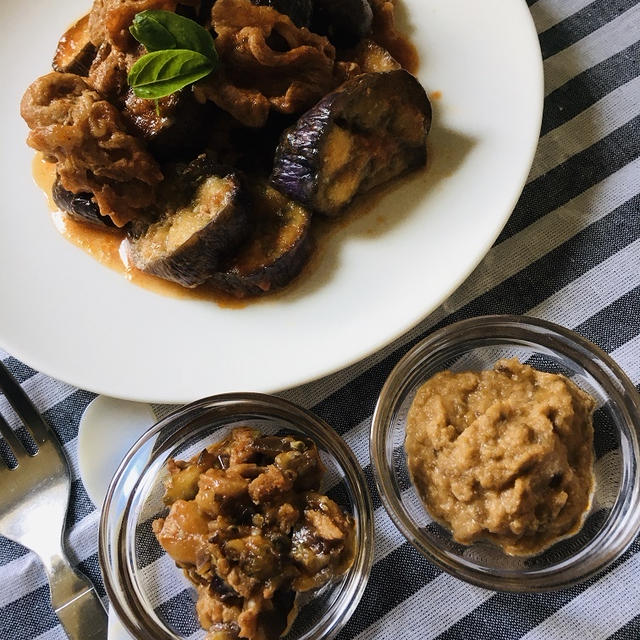 介護食：ナスと豚肉のチーズ焼き　＆　ご飯の時の必需品