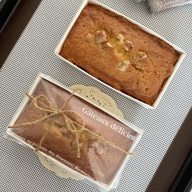 プレゼントにいかが？🎁 可愛い♥おいしい♥パウンドケーキ焼きました【くるみパウンドケーキ】