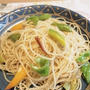 万願寺とちりめんじゃこのペペロンチーノでお昼ご飯